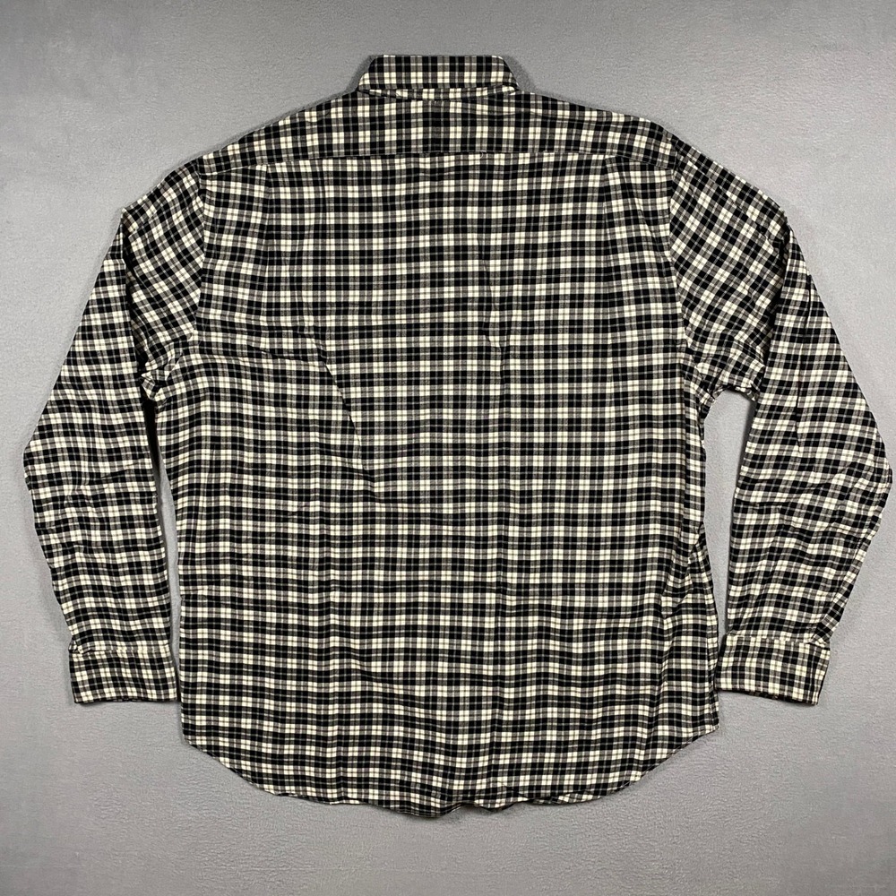 Polo Ralph Lauren Button Down Mens XXL Black White Gingham Slim Fit Cotton Shirt - Picture 3 of 7